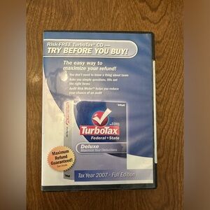 2007 TurboTax Deluxe Federal State CD - Deluxe Full Edition Sealed In Package